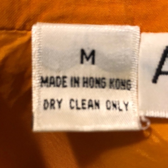 VINTAGE’80s Anne Klein II Size Medium 100% Silk Vivid Orange Longline Blazer - Picture 7 of 16